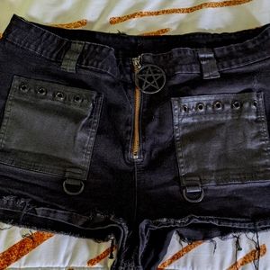 Killstar Black Denim Shorts
